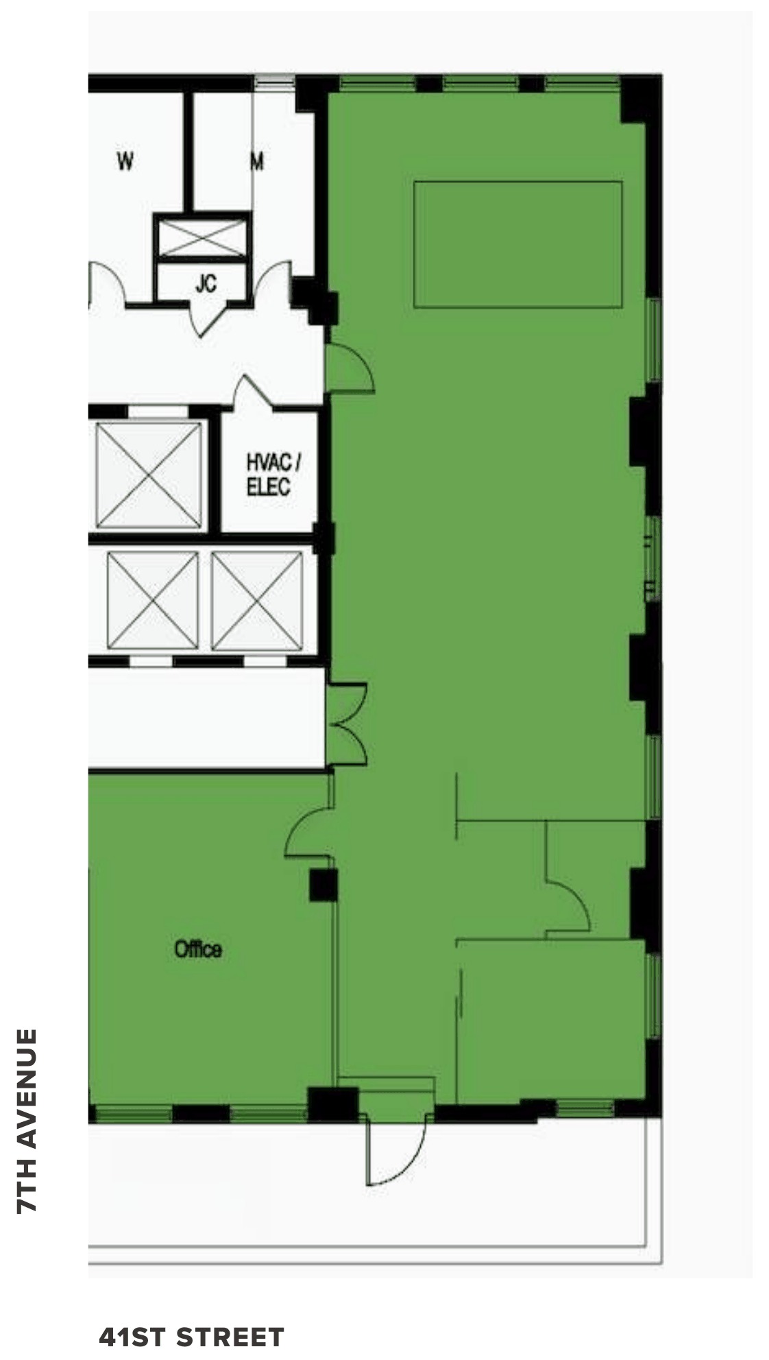 Floor plan of the partial 19th floor